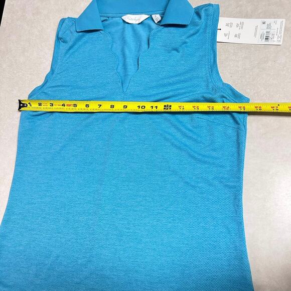 Walter Hagen Women's Blue Splash Clubhouse Scallop Sleeveless Golf Polo - Small - Picture 4 of 7